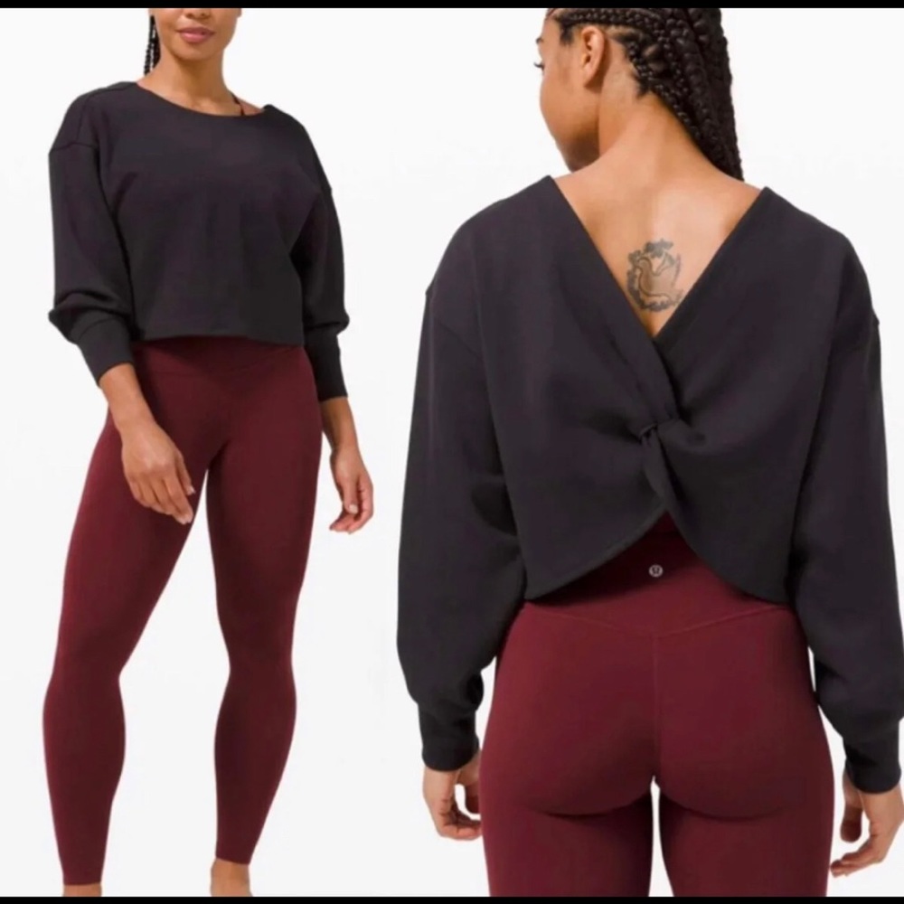 NWT LULULEMON TWIST BACK-TO-FRONT PULLOVER BLACK 4